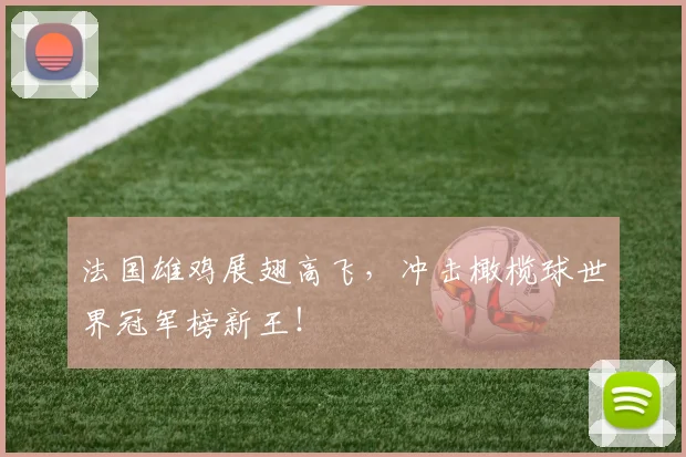 法国雄鸡展翅高飞，冲击橄榄球世界冠军榜新王！